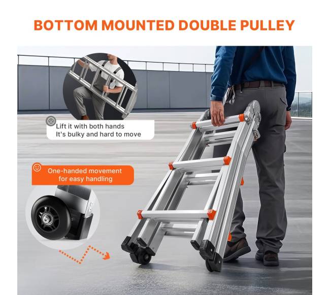 Teleskopinės kopėčios 2,9 m, atlenkiamos2