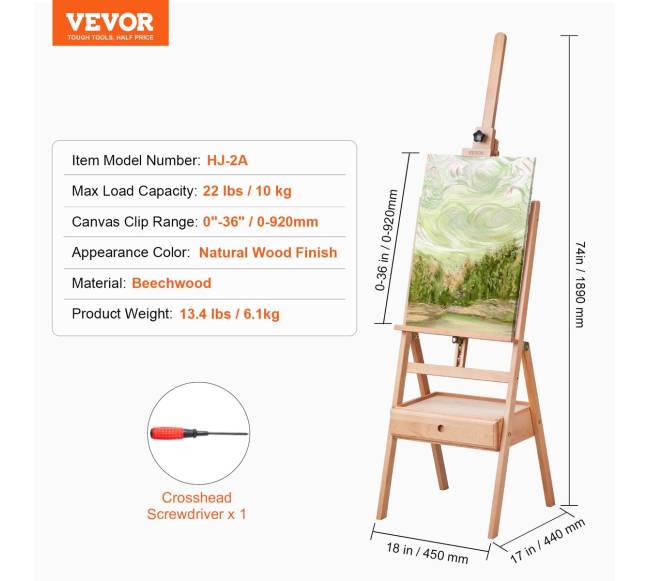 Studija H-rėmo molbertas iki 92 cm6