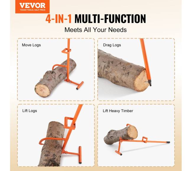 Rąstų kėlimo ir ridenimo įrankis 4 viename1