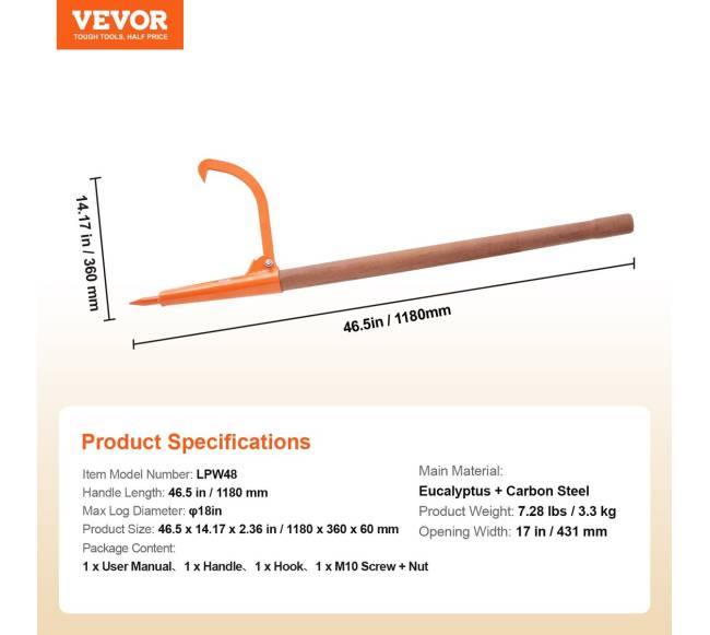 Medinė rankena rastų keltuvui 118 cm6