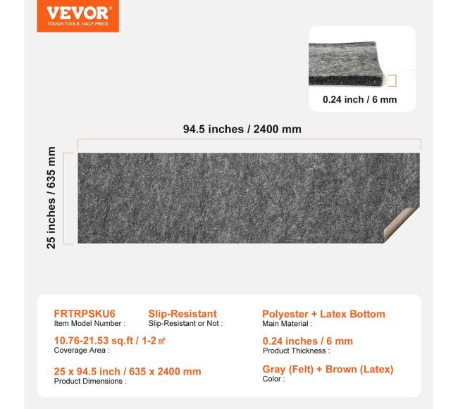 Neslystantis kilimėlio laikiklis 635 x 2400 mm6