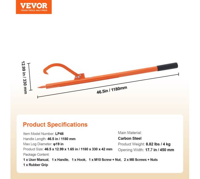 Rąstų keltuvas su metaline rankena ir riedėjimu6