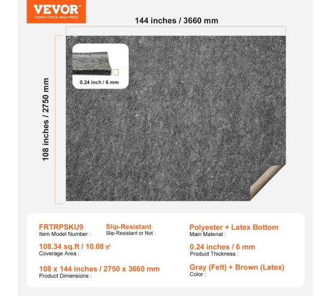 Neslystanti kilimų padėtis 275x366 cm6