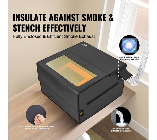 Lazerinio graviruoklio apsauga 800 x 800 x 500 mm2