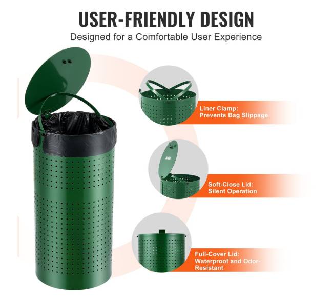 Šuns atliekų konteineris su dangčiu 43 l2