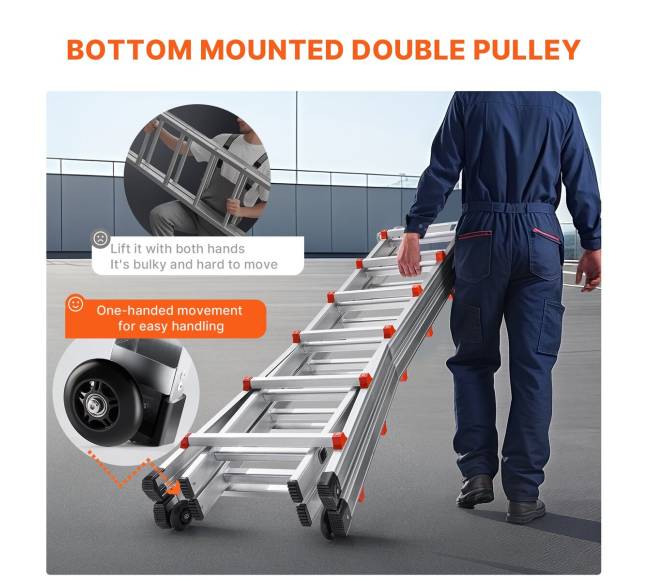 Teleskopinis kopėčių A rėmas 6 metrų2