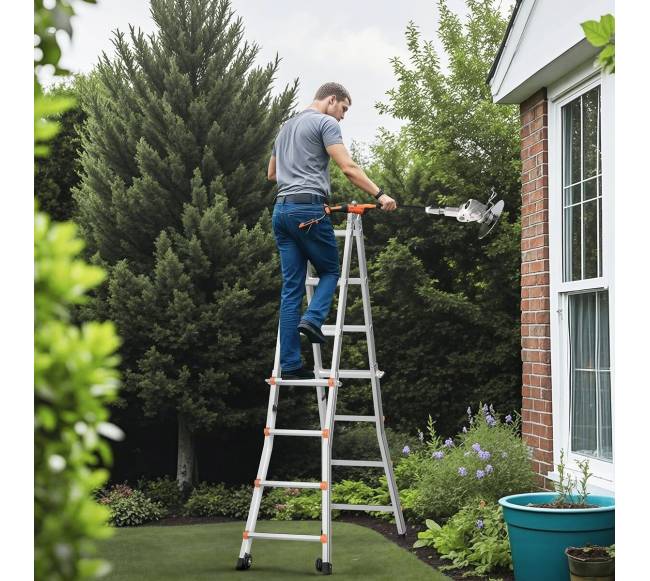 Teleskopinis kopėčių A rėmas 6 metrų7
