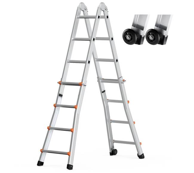 15 ft teleskopinės kopėčios darbams8