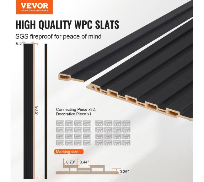 Medinės akustinės plokštės 8 vnt. juodos1