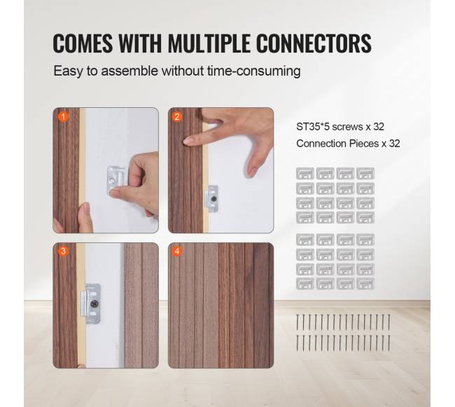 Medinės akustinės plokštės 8 vnt tamsios spalvos4