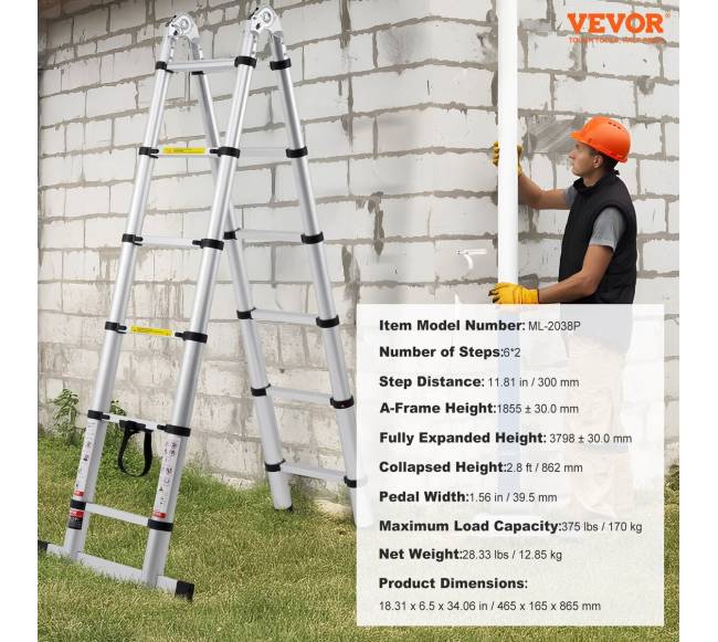 Teleskopinės kopėčios su stabilizatoriumi6