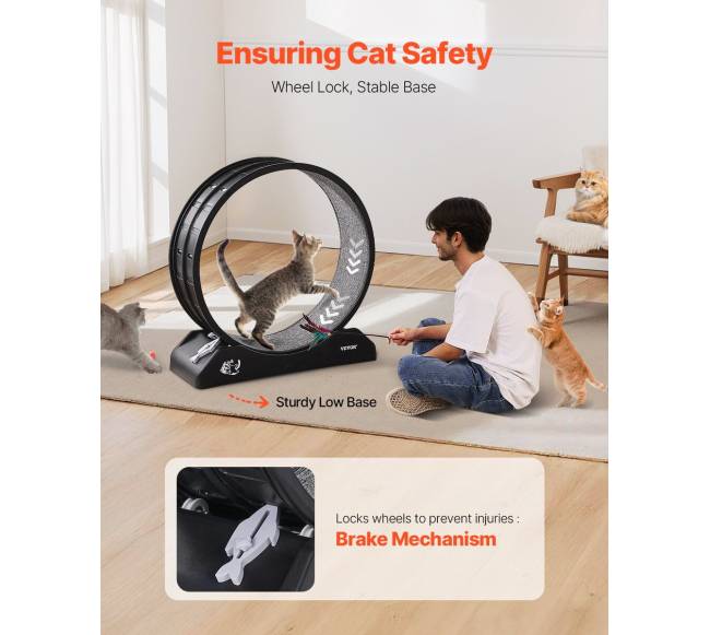 Katės bėgimo ratas patalpose, 80 cm, juodas1