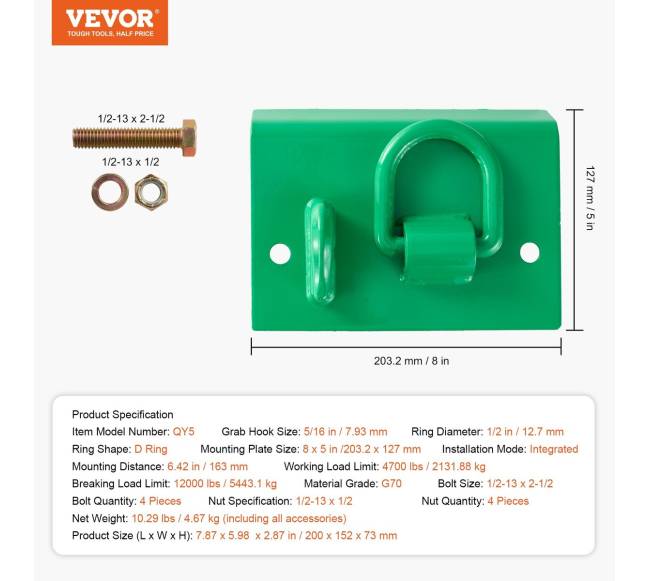 Plieniniai griebimo kabliai 12000 kg traktoriui6
