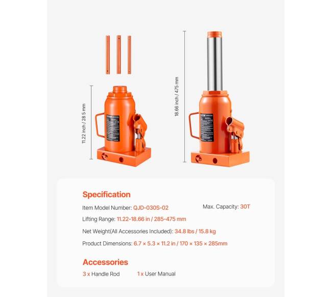 Hidraulinis butelinis domkratas 30 tonų6