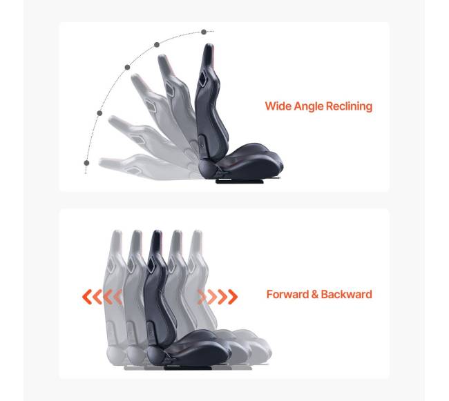 2 vnt. reguliuojamos PVC odos lenktynių kėdės3