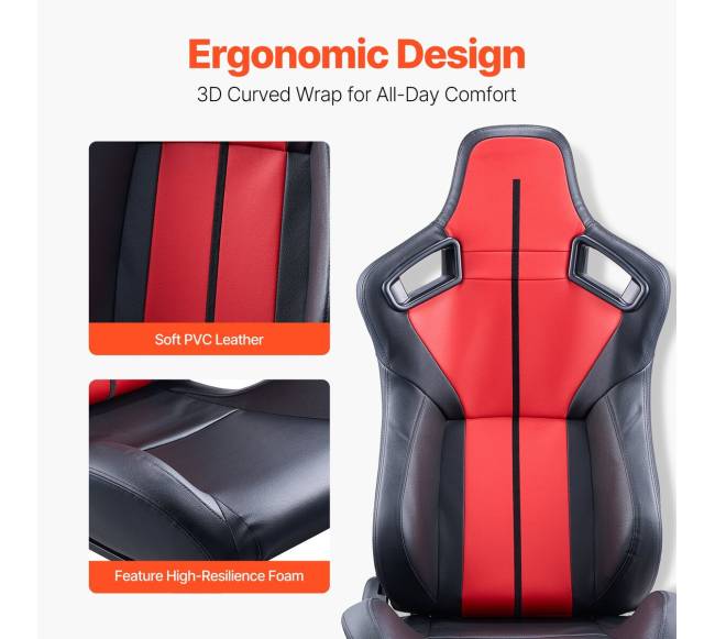 2 vnt. reguliuojamos PVC odos lenktynių kėdės4