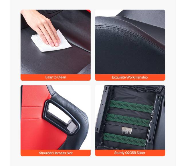 2 vnt. reguliuojamos PVC odos lenktynių kėdės5