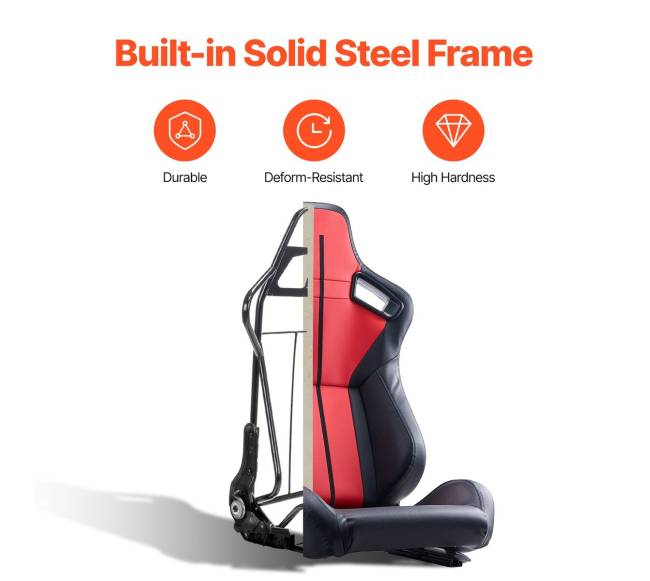 2 vnt. reguliuojamos PVC odos lenktynių kėdės6