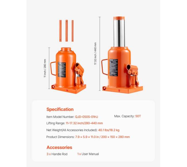 50 tonų hidraulinis butelinis domkratas6