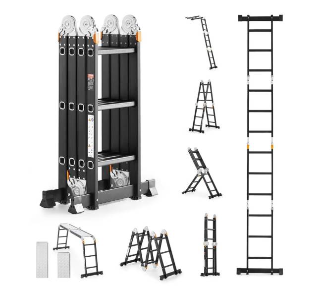 Daugiafunkcinės kopėčios 7-in-1 su platforma0