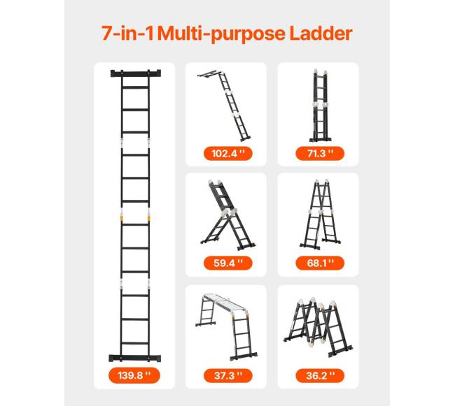 Daugiafunkcinės kopėčios 7-in-1 su platforma1