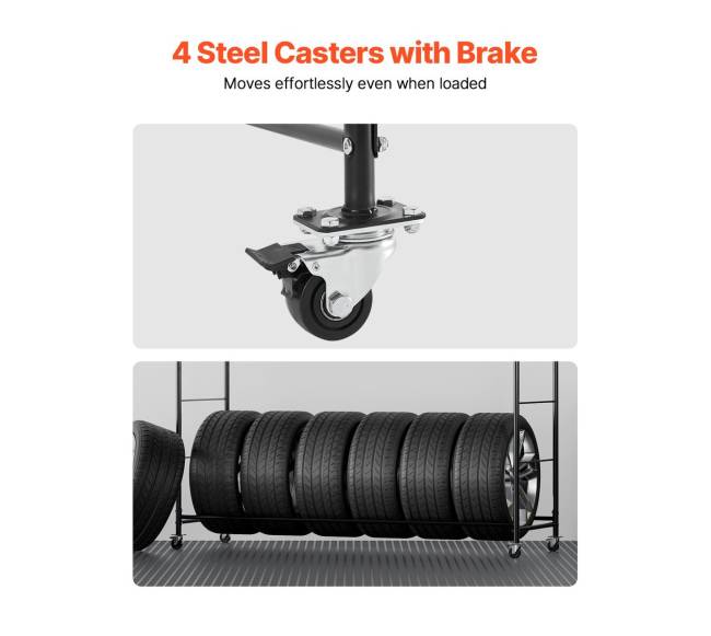 Dvigubo lentynos riedantis padangų stovas4