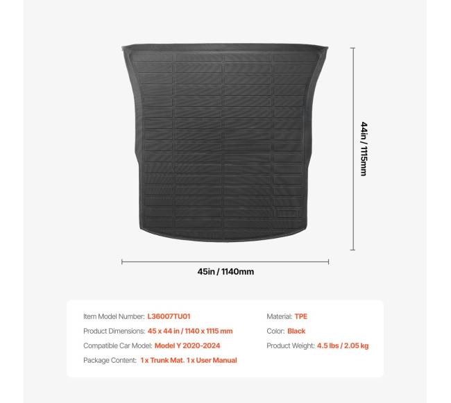 Bagažo kilimėlis Tesla Model Y 2020-20246