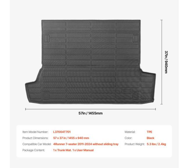 Bagažo kilimėlis Toyota 4Runner 2010-20266