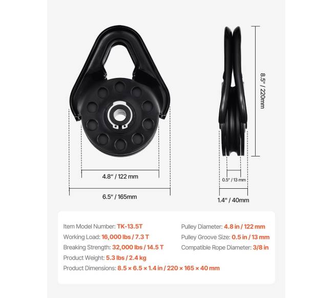 14,5 tonos gelbėjimo skriemulys ATV UTV6