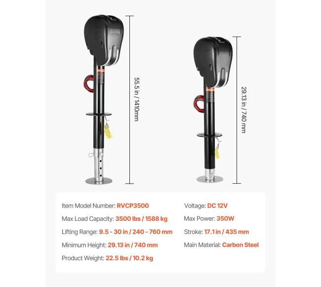 Elektrinis priekabos domkratas RV ir kemperiams6