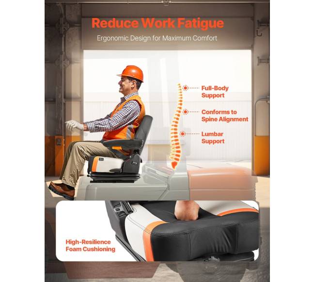 Universalus šakinio krautuvo sėdynė su reguliuojama atlošu2