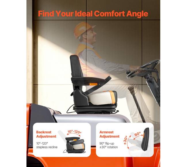 Universalus šakinio krautuvo sėdynė su reguliuojama atlošu4