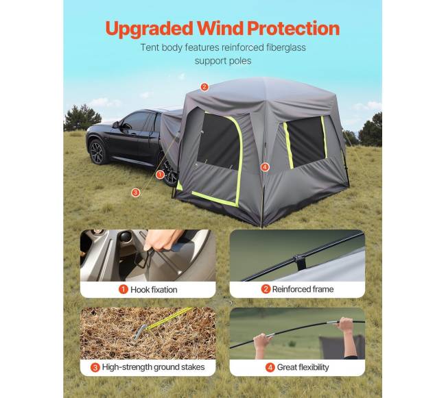 Lauko SUV palapinė su lietaus uždangalu3