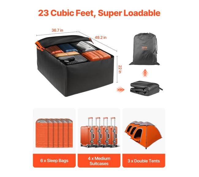 Automobilinė stogo bagažinė 649 litrų 840D PVC2