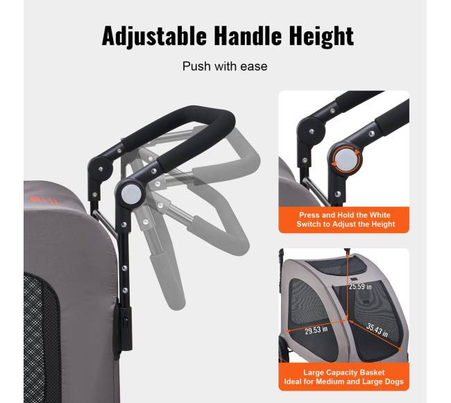 Šunų vežimėlis keturiais ratais 73 kg5