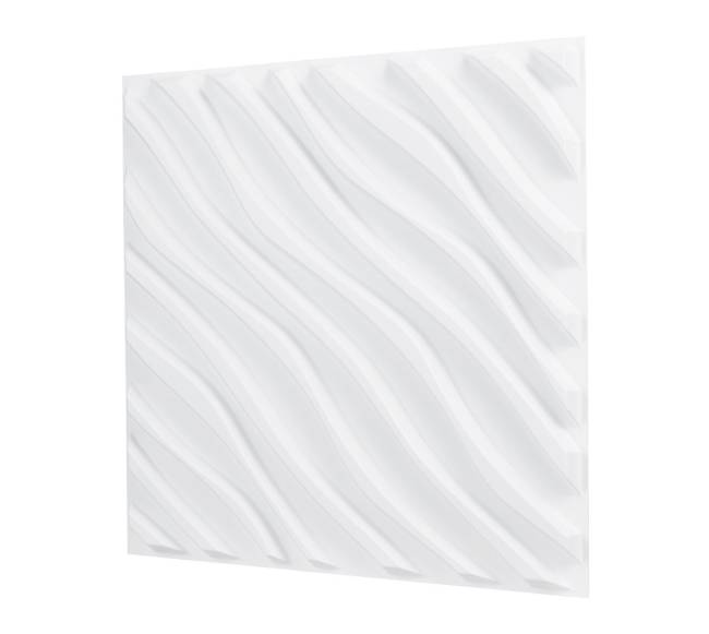 3D sienų plokštės 12 vnt. baltos PVC0