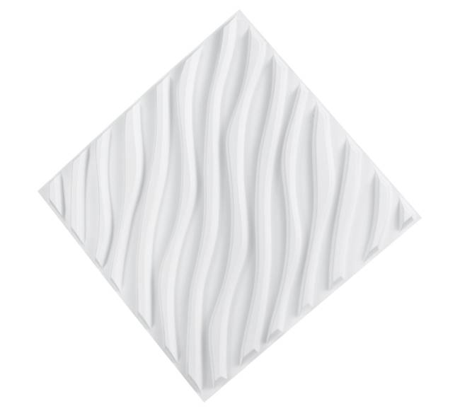 3D sienų plokštės 12 vnt. baltos PVC8