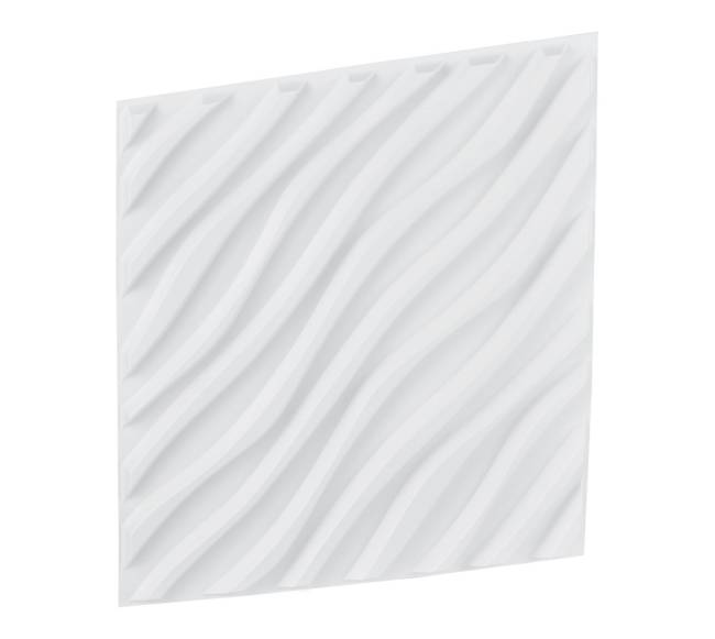 3D sienų plokštės 12 vnt. baltos PVC9