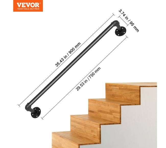 Vamzdinis laiptų turėklas, 3 pėdų6