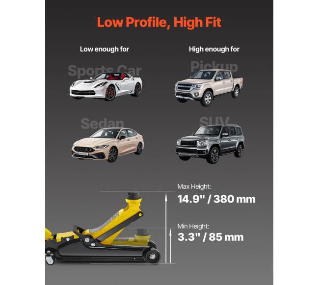 2,5 tonų žemo profilio domkratas2