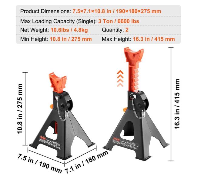 Automobilio pakėlimo stovai, 3 tonos6