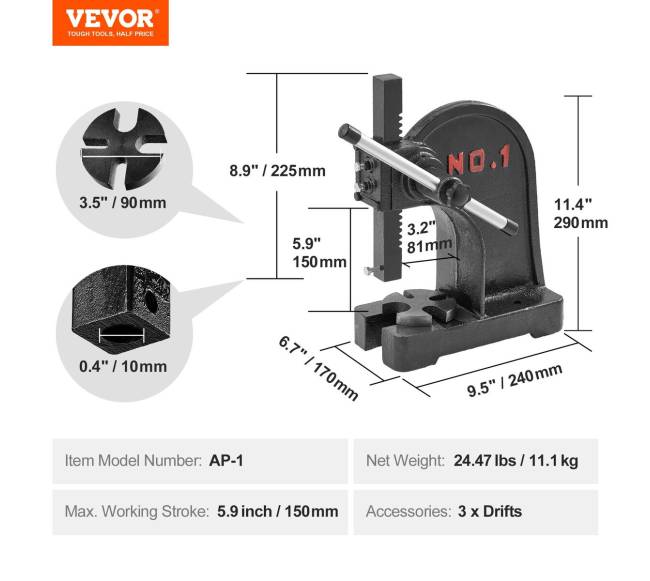 Mechaninis presas 1 tonos spaudimui6