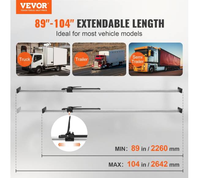 krovinio tvirtinimo strypas reguliuojamas 227–264 cm1