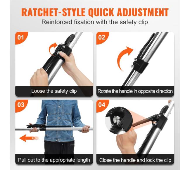 krovinio tvirtinimo strypas reguliuojamas 227–264 cm2