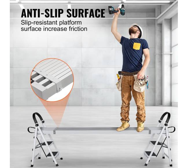 Aliuminio teleskopinis darbinis lentynas 9–15 pėdų5