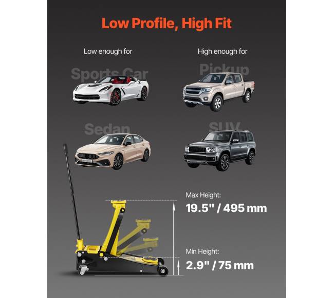 Žemas automobilių kėliklis 2,5 tonos2