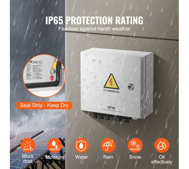 Saulės PV kombinerio dėžė 6 įvestys IP653