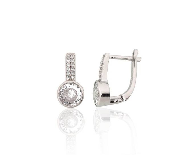 Sidabriniai auskarai ant cilindrinės spynos0