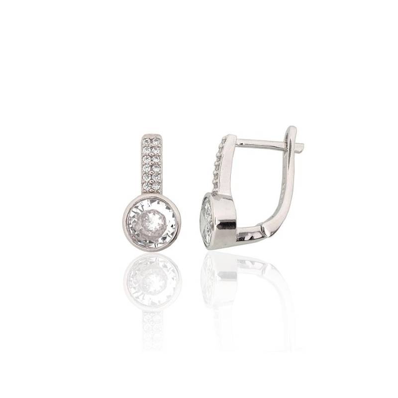 Sidabriniai auskarai ant cilindrinės spynos0