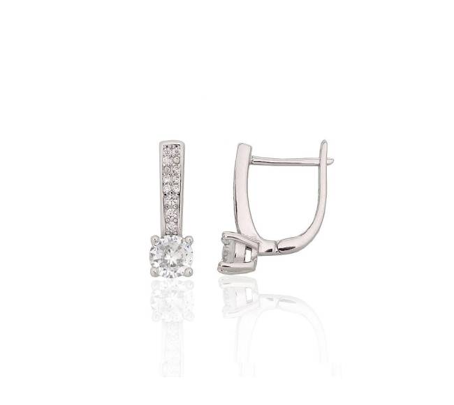 Sidabriniai auskarai ant cilindrinės spynos0